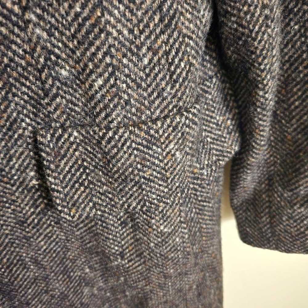 Vintage 70s Speckled Chevron Wool Tweed Larry Lev… - image 4