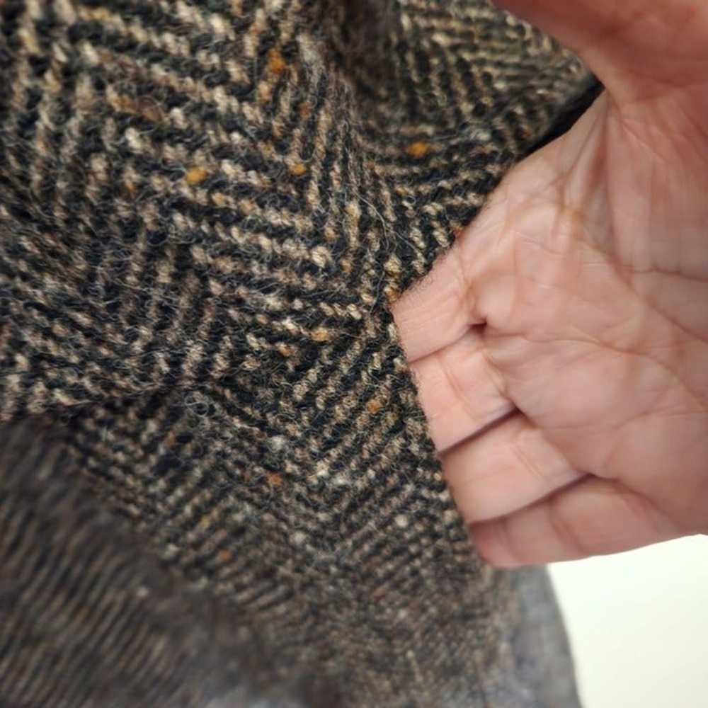 Vintage 70s Speckled Chevron Wool Tweed Larry Lev… - image 5