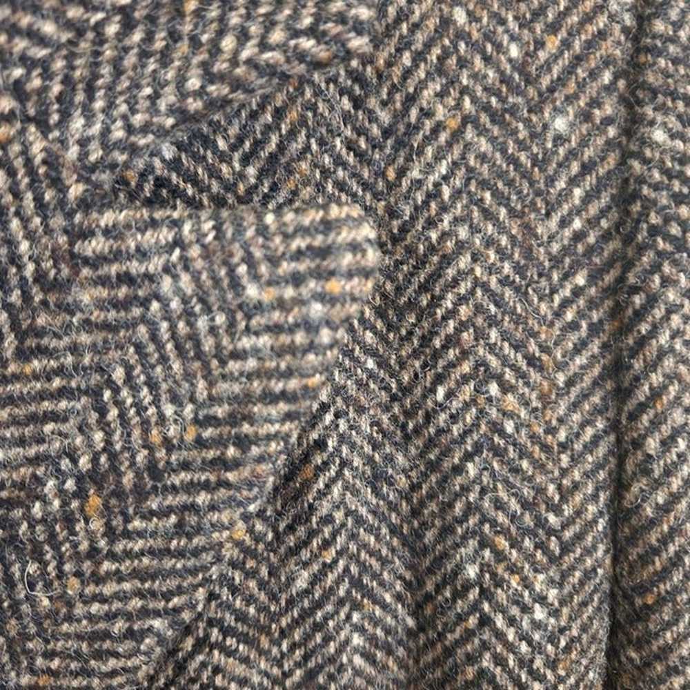Vintage 70s Speckled Chevron Wool Tweed Larry Lev… - image 6