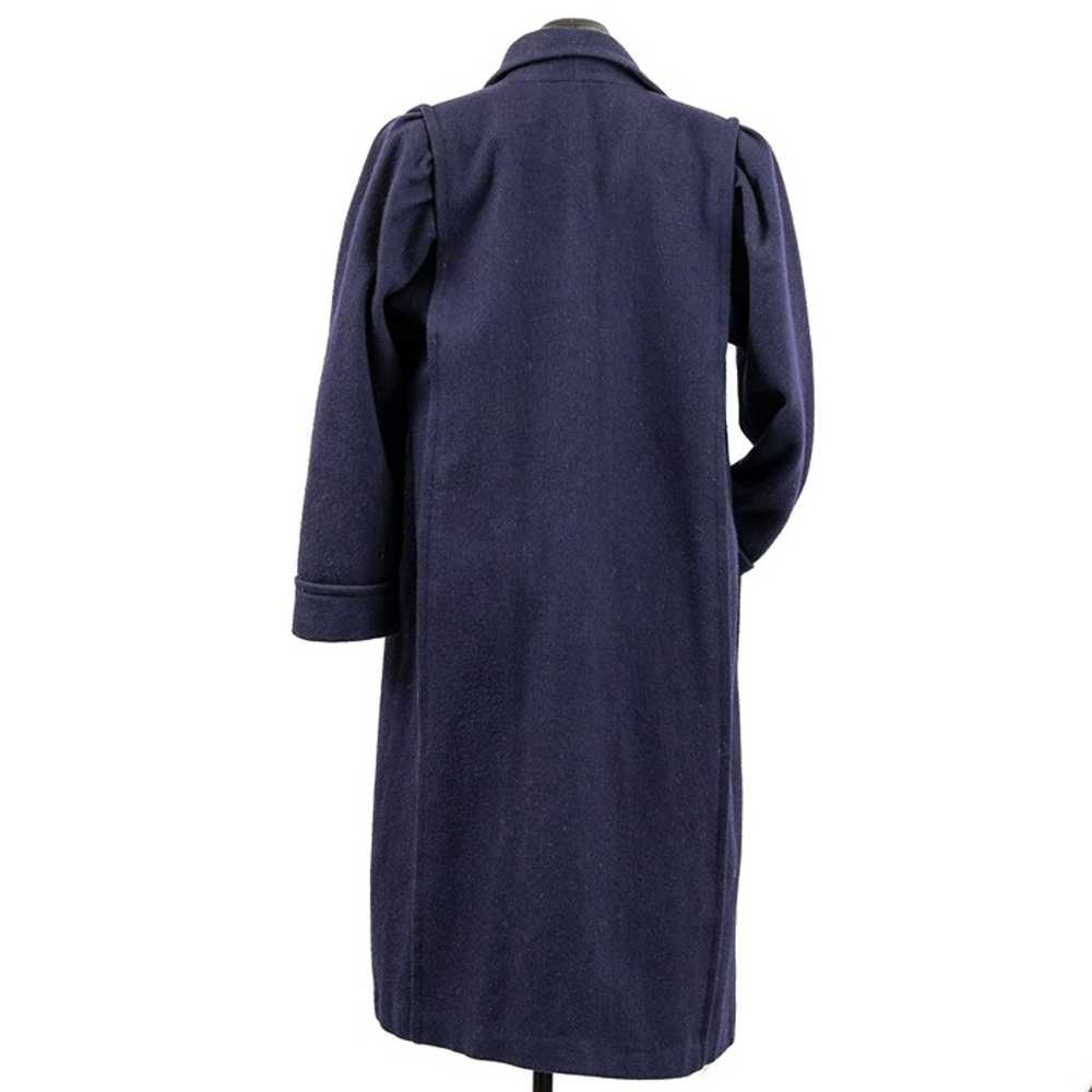 Vintage Classic Navy Wool Lined Long Pea Coat wit… - image 2