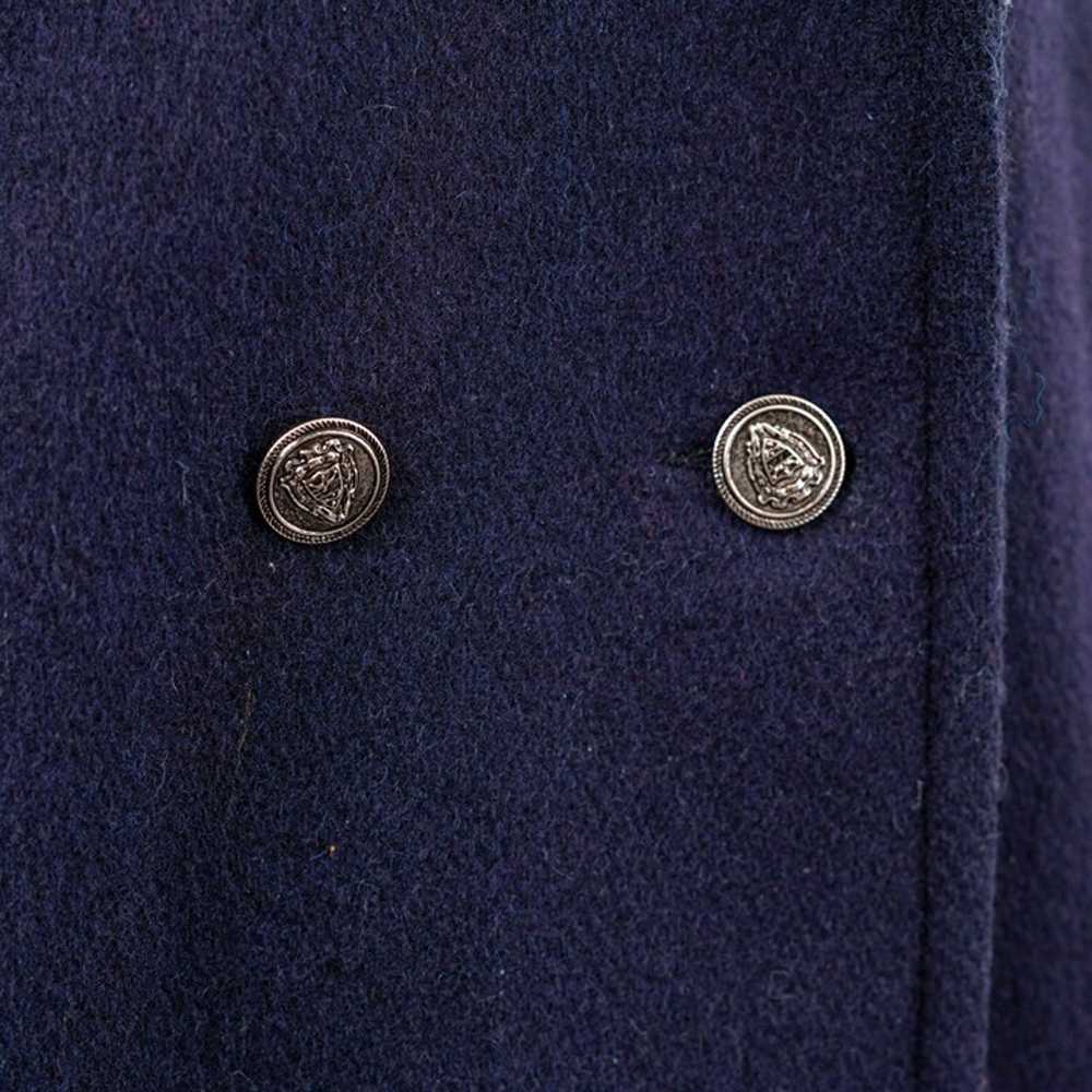 Vintage Classic Navy Wool Lined Long Pea Coat wit… - image 3