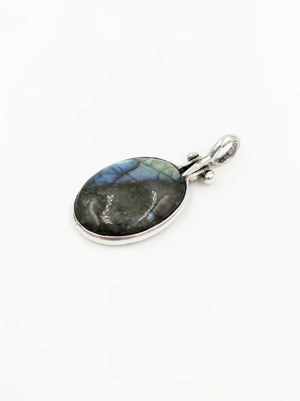 Vintage Labradorite Sterling Silver Bezel Set Cab… - image 4