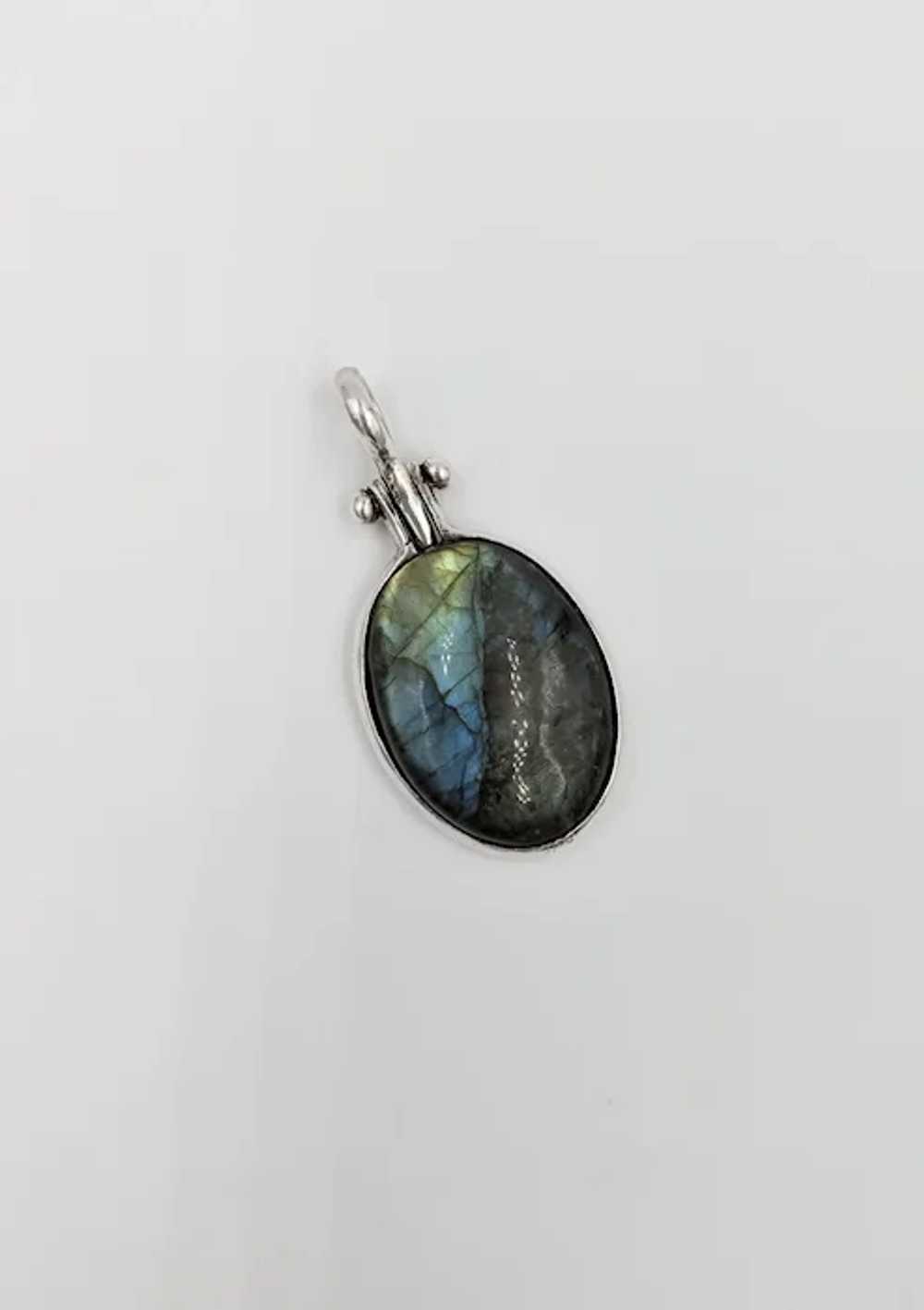 Vintage Labradorite Sterling Silver Bezel Set Cab… - image 5