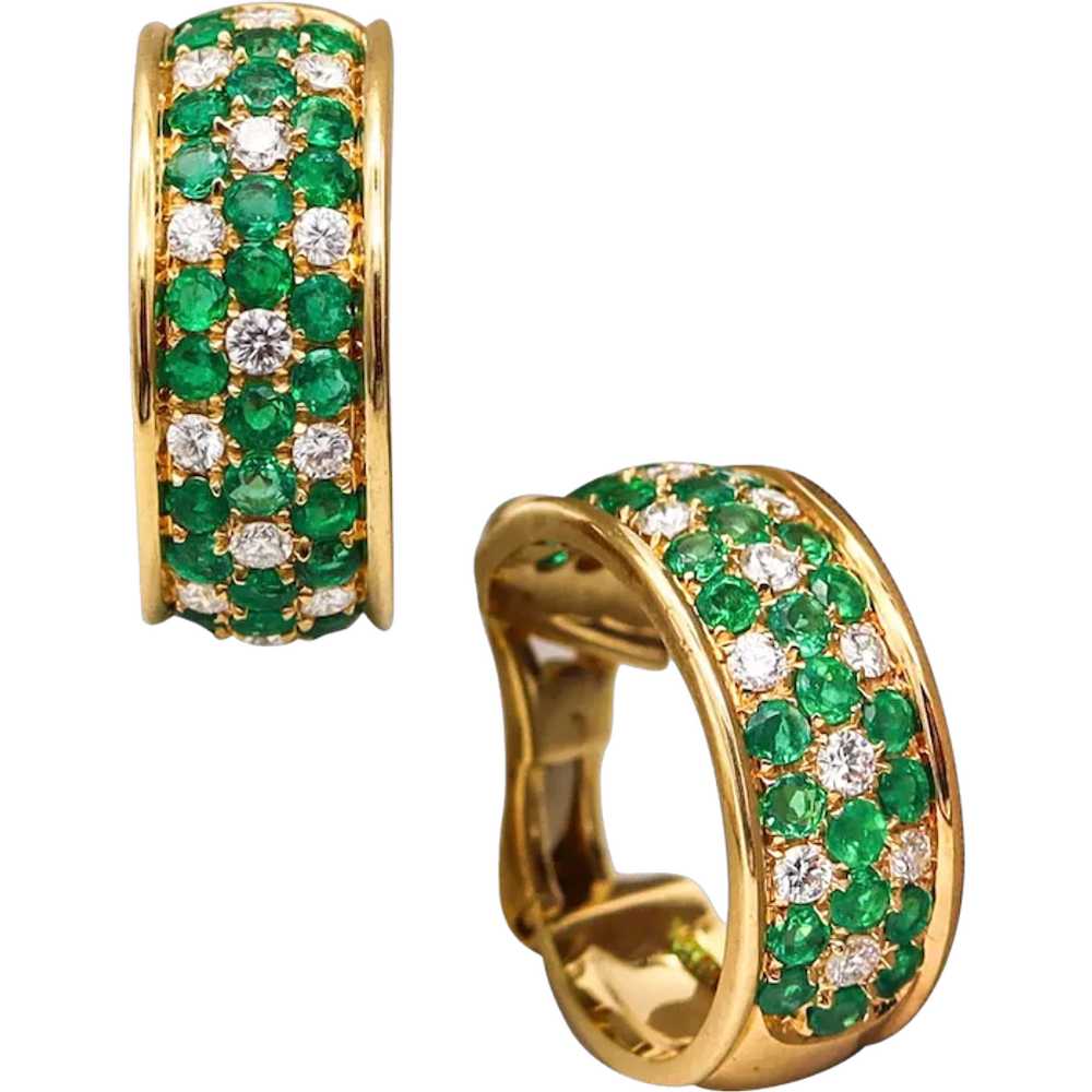 Ambrosi Milano Hoop Earrings In 18kT Gold With 6.… - image 1