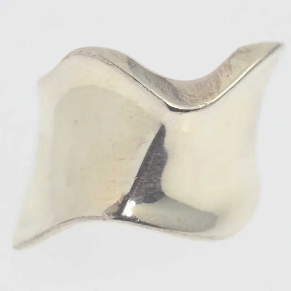Modernist Abstract Wave Italian Sterling Silver R… - image 3