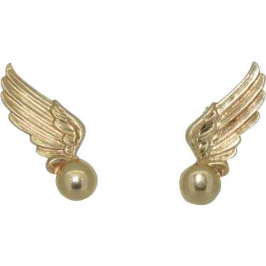 Vintage 14K Angel Wing Earrings