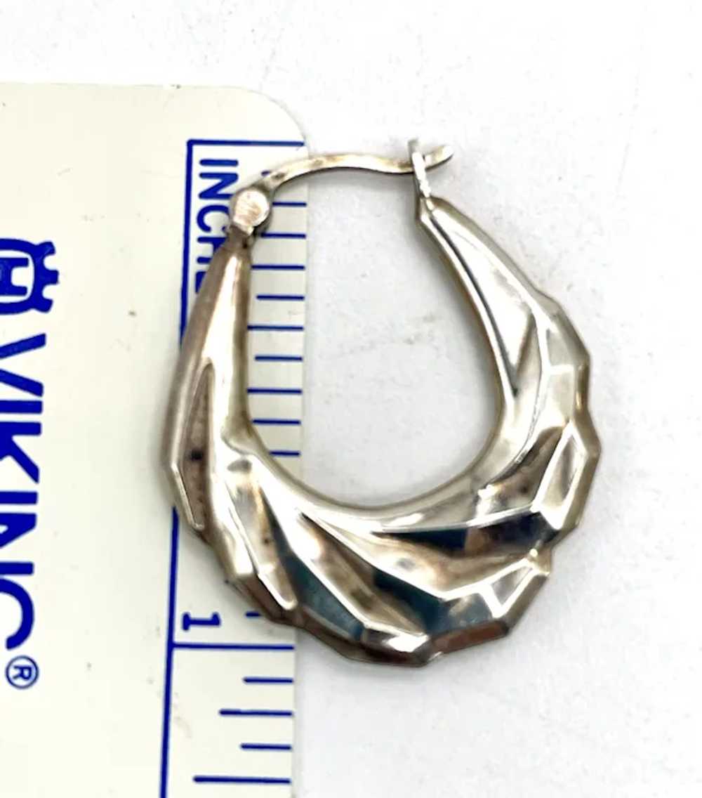Thick Huggie Earrings 925 Sterling Silver  Vintag… - image 5