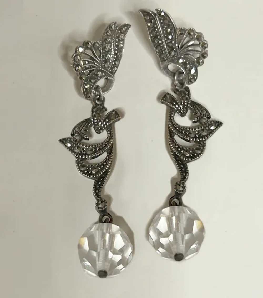 Art Deco Sterling, Marcasites, Rock Crystal - image 5