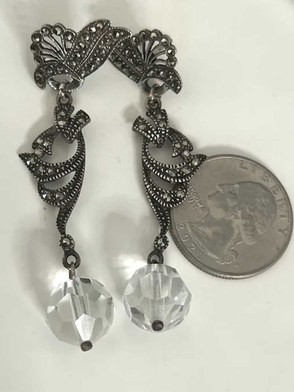 Art Deco Sterling, Marcasites, Rock Crystal - image 8