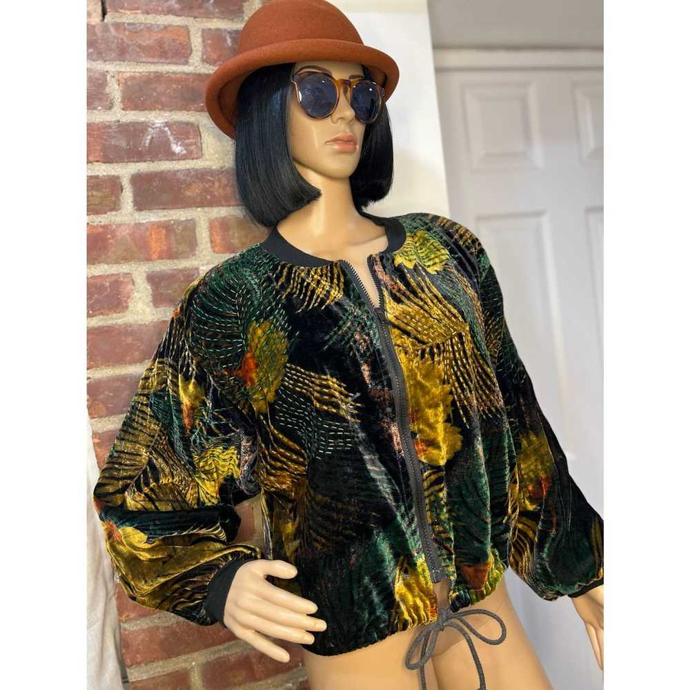 Vintage Bomber Beaded Jacket M - image 2