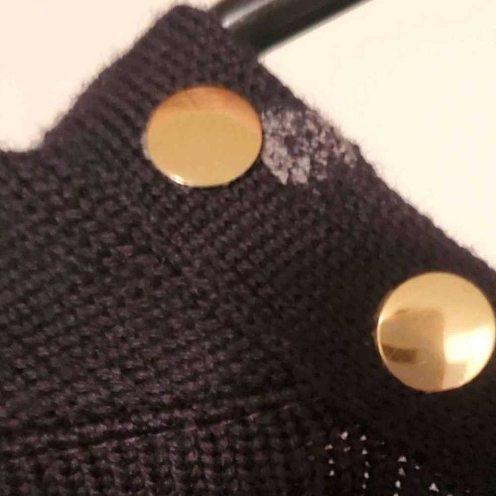 VINTAGE ESCADA Gold-Studded Black Wool Knit Sweat… - image 6