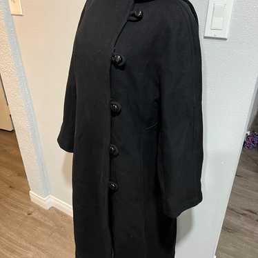 Long black pea coat