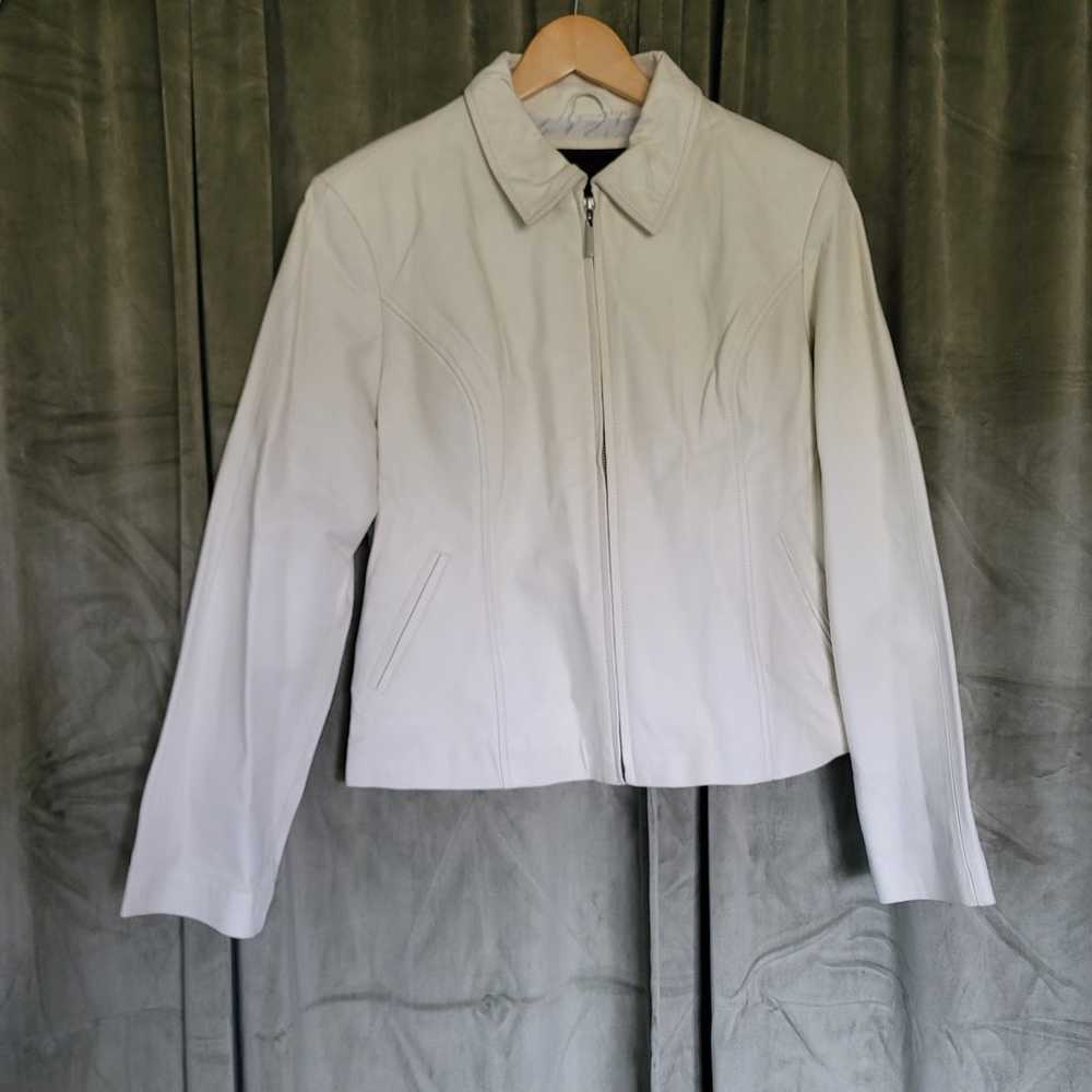 90s White Leather Jacket - image 1