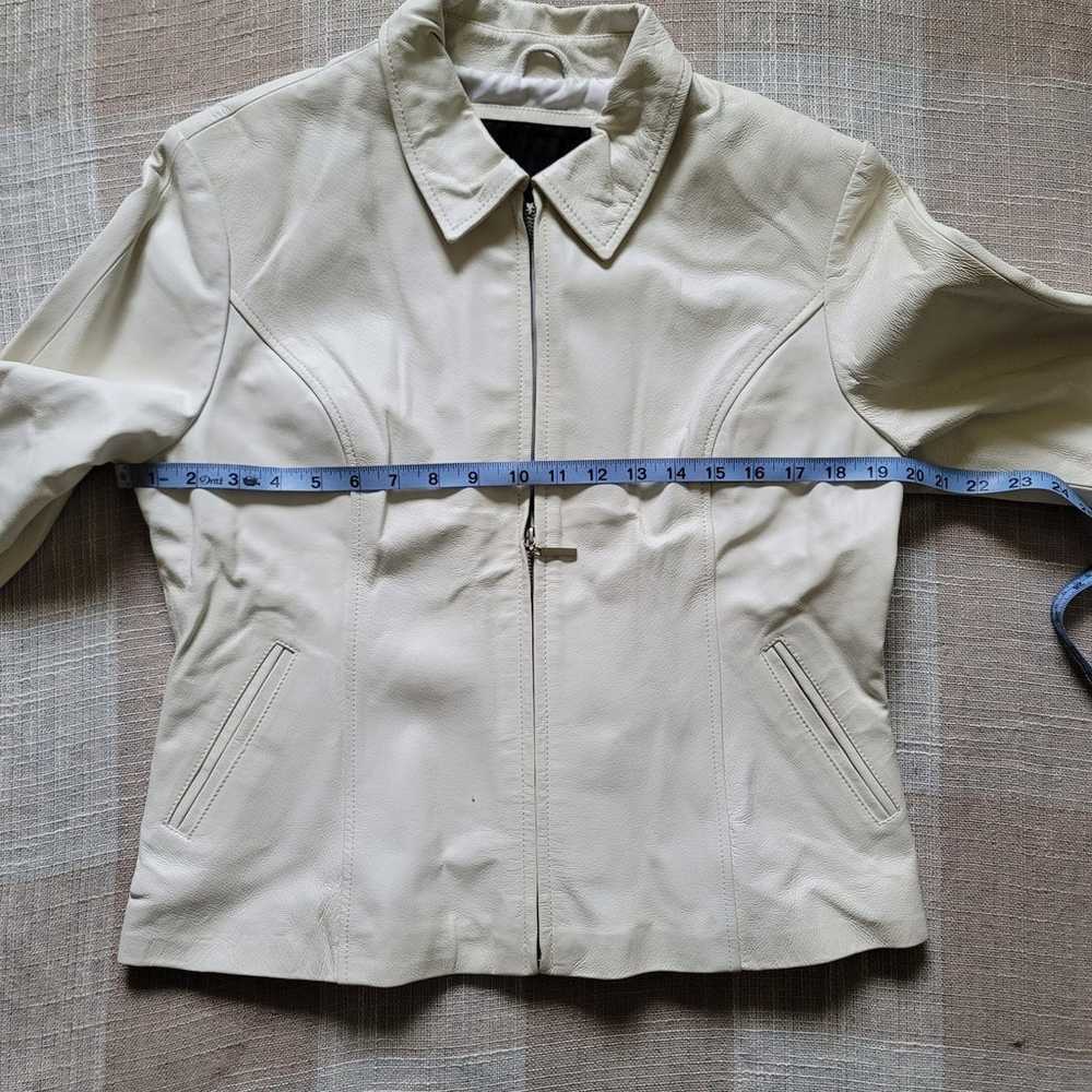 90s White Leather Jacket - image 9
