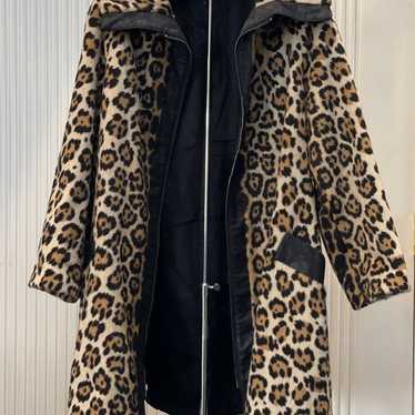 Vintage Leopard Zippered Swing Coat - image 1