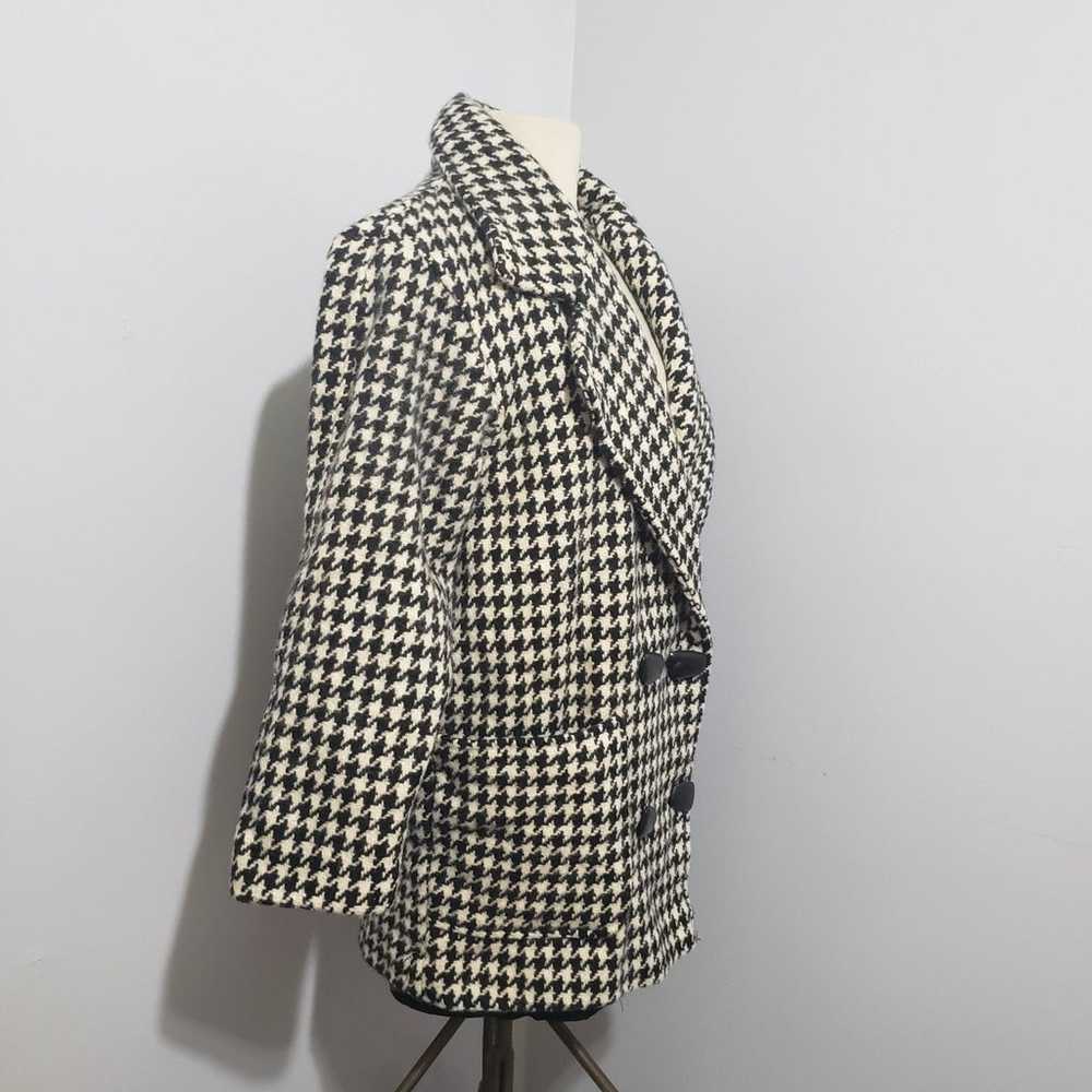 Vintage Michelle Francois Houndstooth Wool Peacoa… - image 2
