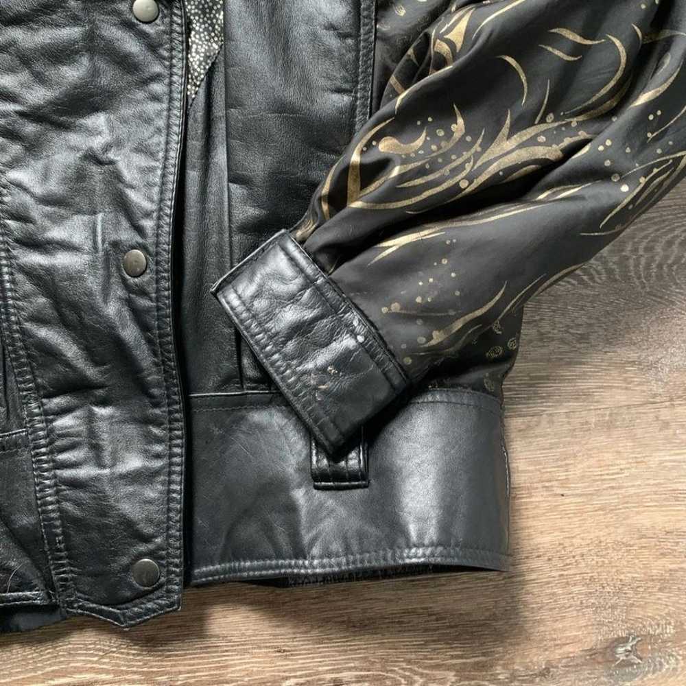 Vintage LA Studio Black Leather Padded Jacket M - image 2