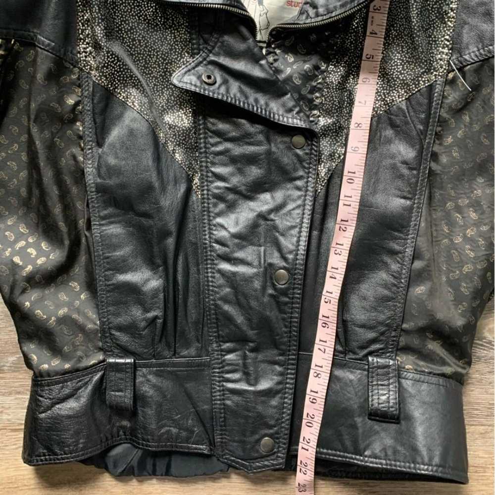 Vintage LA Studio Black Leather Padded Jacket M - image 7