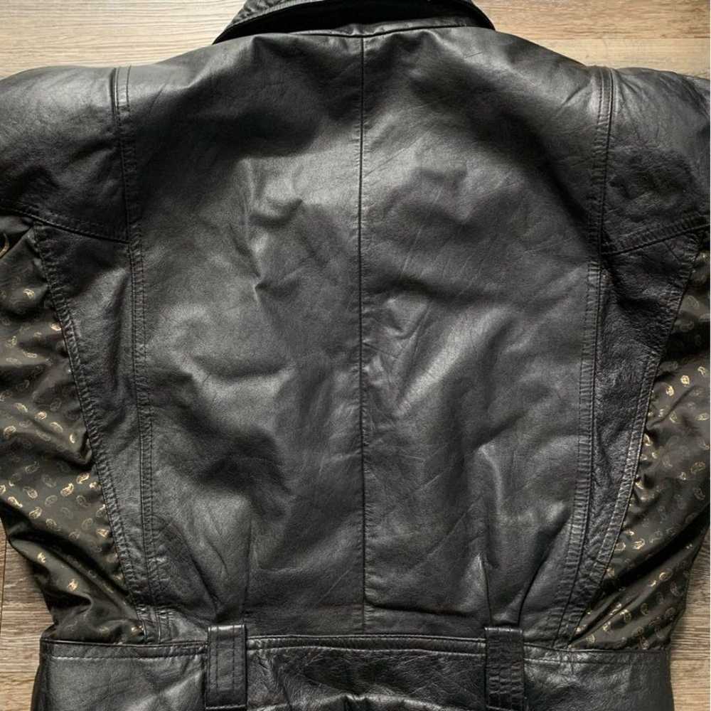 Vintage LA Studio Black Leather Padded Jacket M - image 8