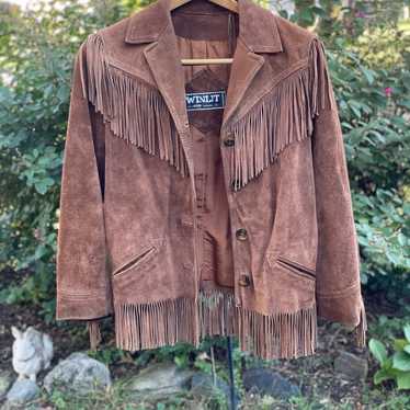 Winlit vintage 1960’s brown fringe suede leather … - image 1