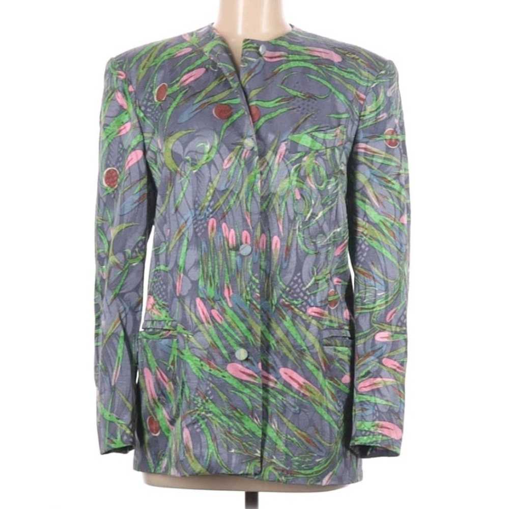Vtg Georgina Von Etzdorf Silk Botany Jacket Blazer - image 1