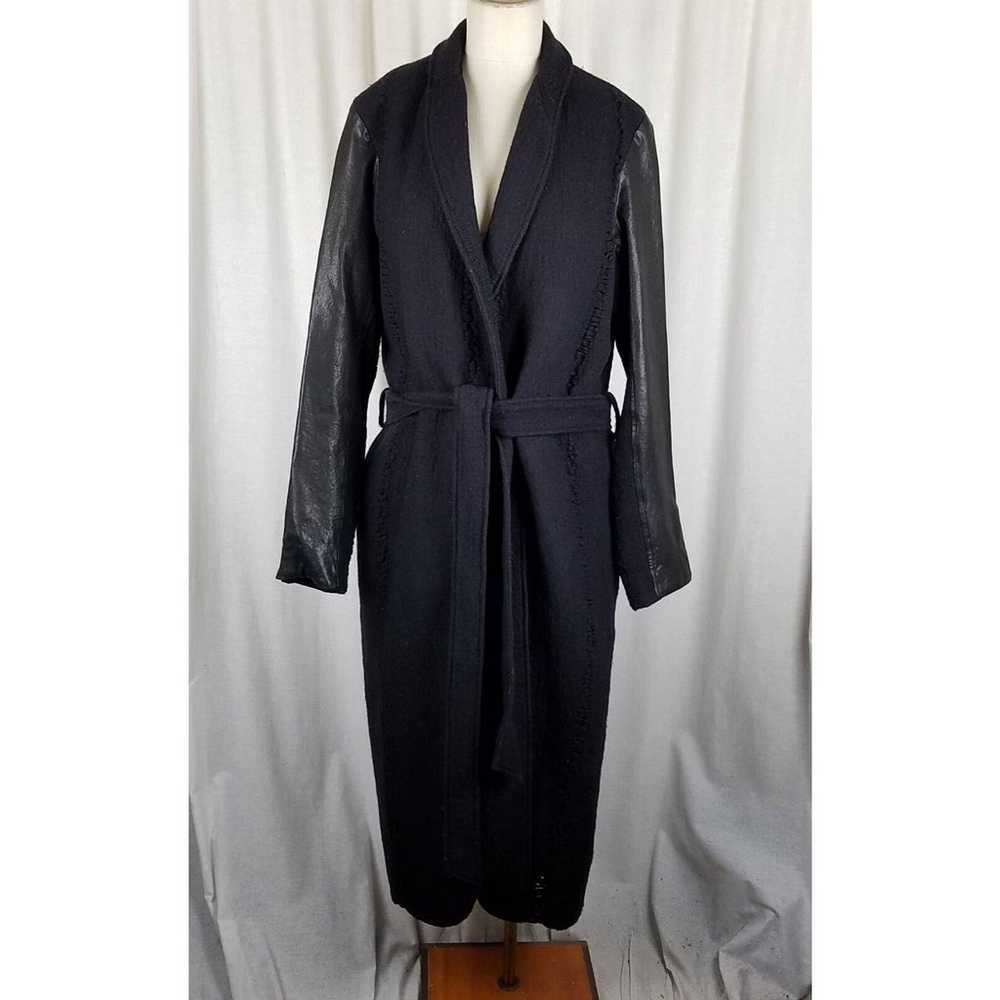 Damir Doma Belted Wrap Wool Maxi Coat Peacoat Wom… - image 1