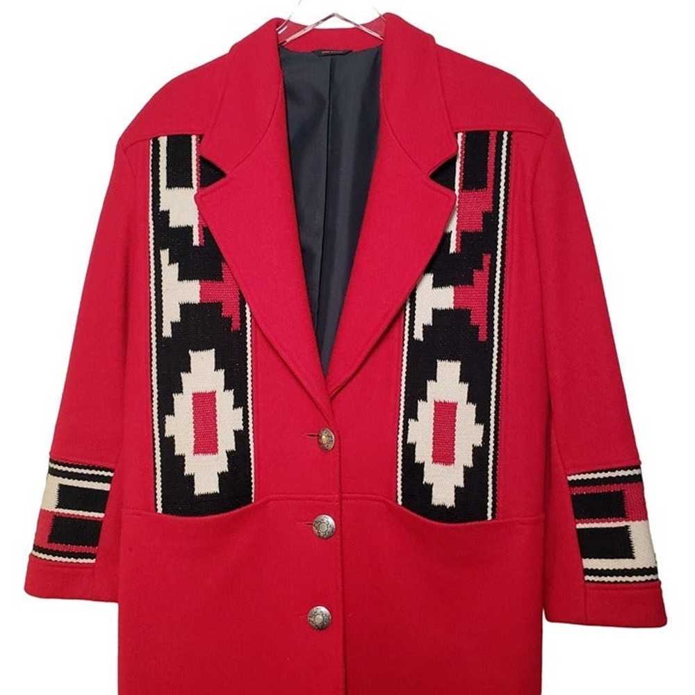 Pioneer Wear Southwestern Long Coat Wool Blend Re… - image 2