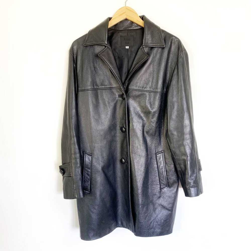 Vintage Anna Sui 100% Genuine Leather Trench Coat… - image 1