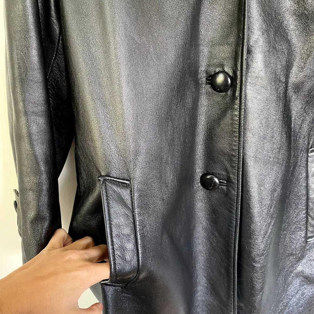 Vintage Anna Sui 100% Genuine Leather Trench Coat… - image 2