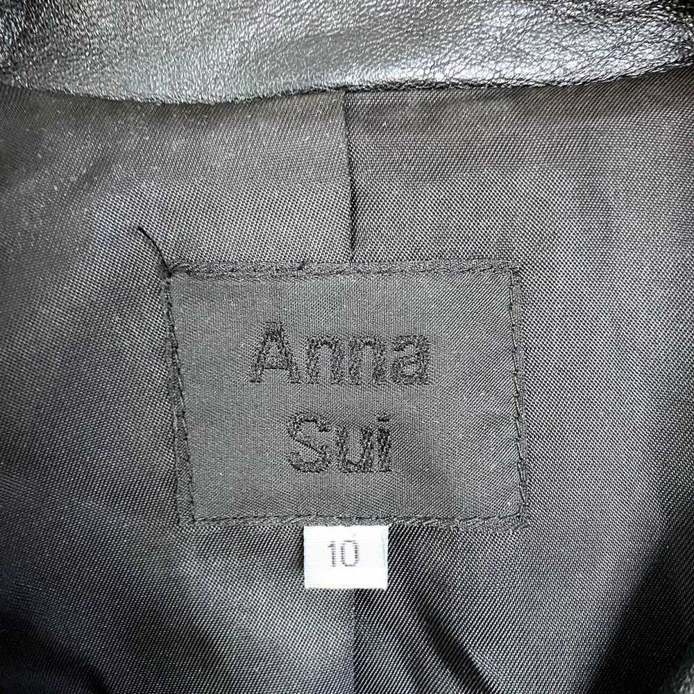 Vintage Anna Sui 100% Genuine Leather Trench Coat… - image 3