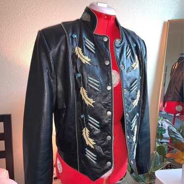 Tribe America Beaded Leather Jacket