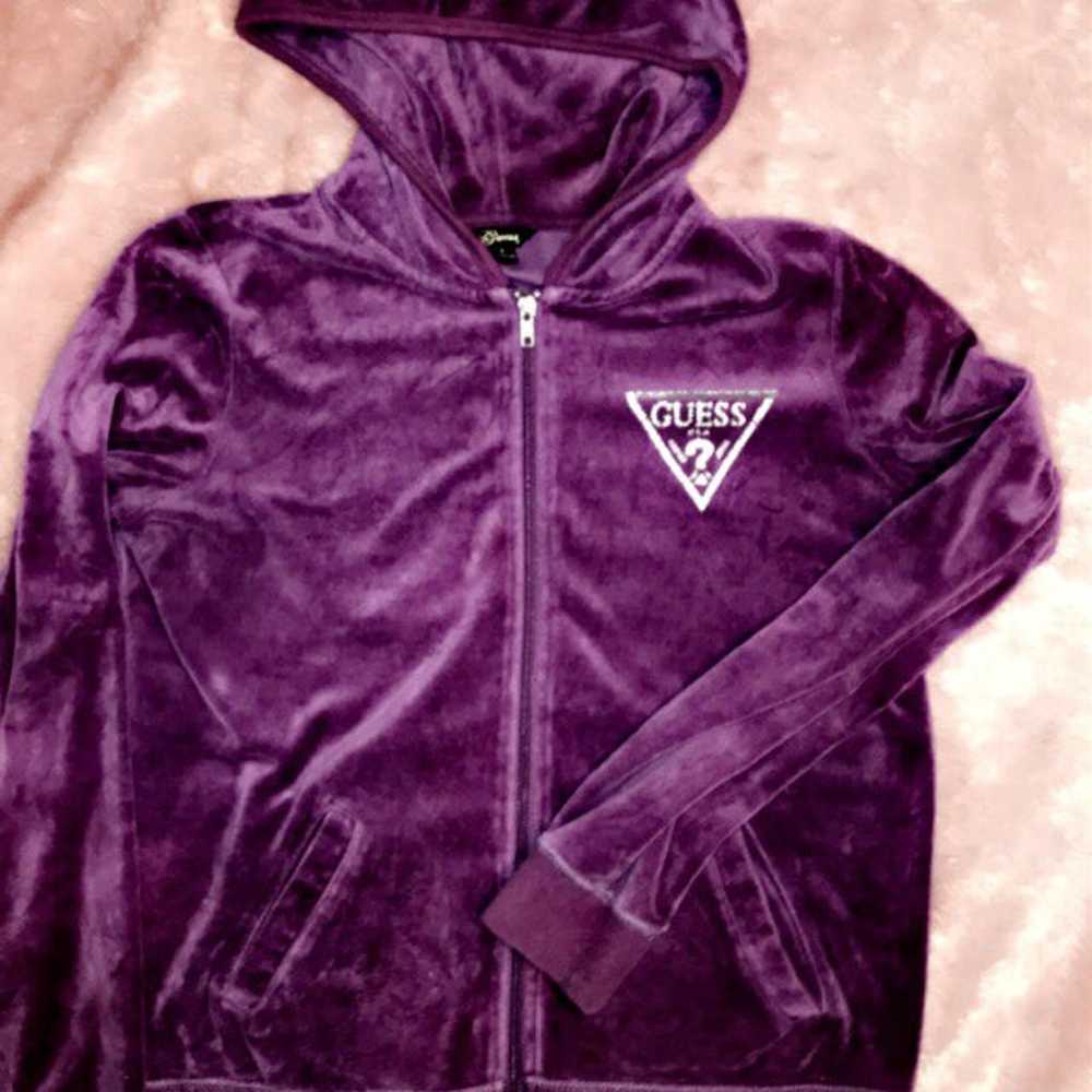 Vintage guess purple velvet jacket - image 4