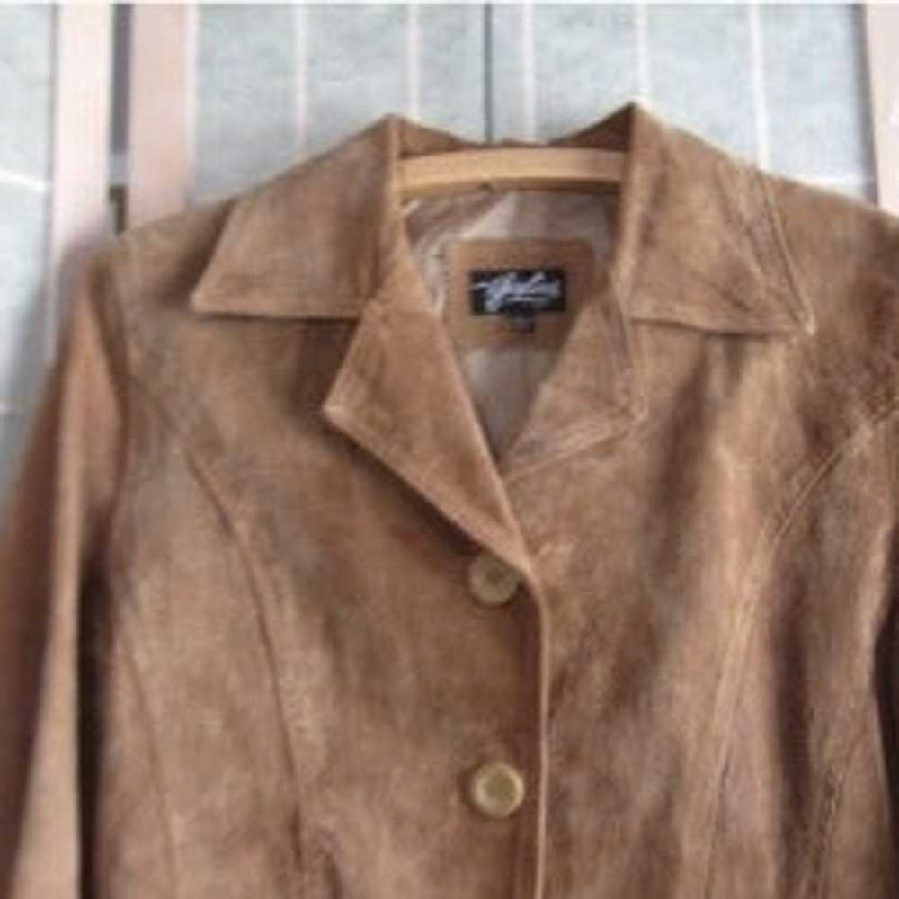 Vintage Tan Suede Leather Jacket size Large - image 2