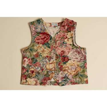 Vintage Gotcha Covered Floral vest Made in USA si… - image 1