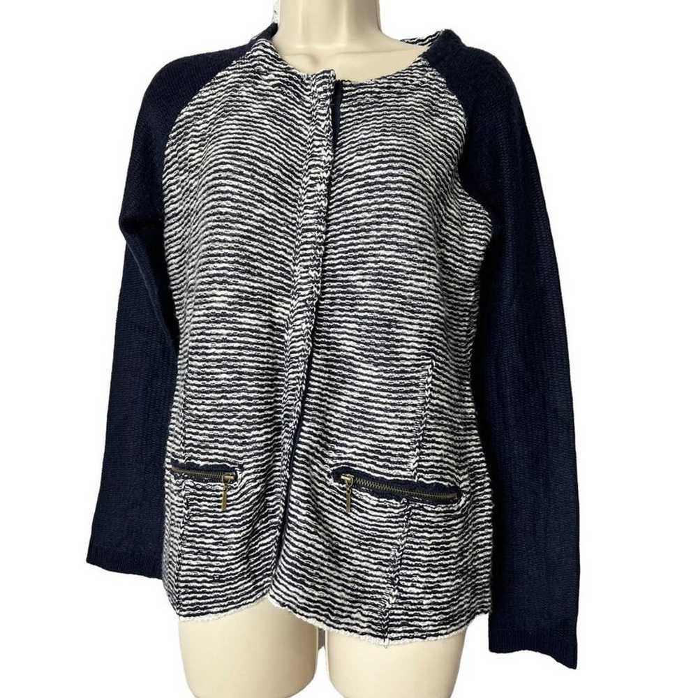 SKIES are Blue Sweater Coat Women Large Snap Fron… - image 1