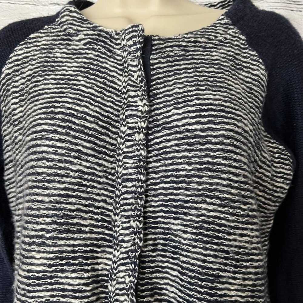 SKIES are Blue Sweater Coat Women Large Snap Fron… - image 5