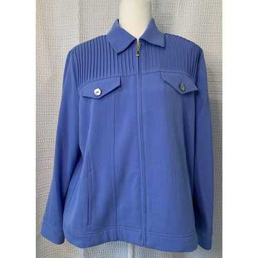 Drapers & Damons Petites Stretch Blue Zip Jacket … - image 1