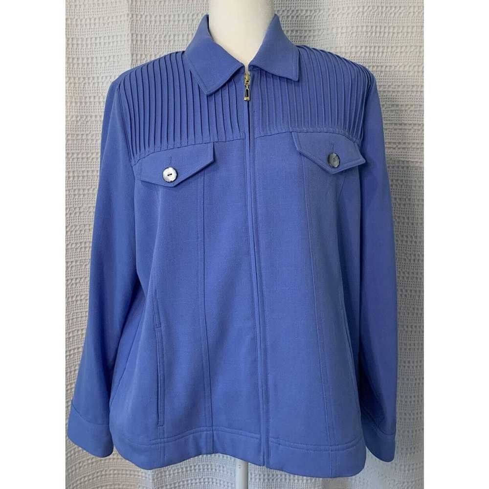 Drapers & Damons Petites Stretch Blue Zip Jacket … - image 2