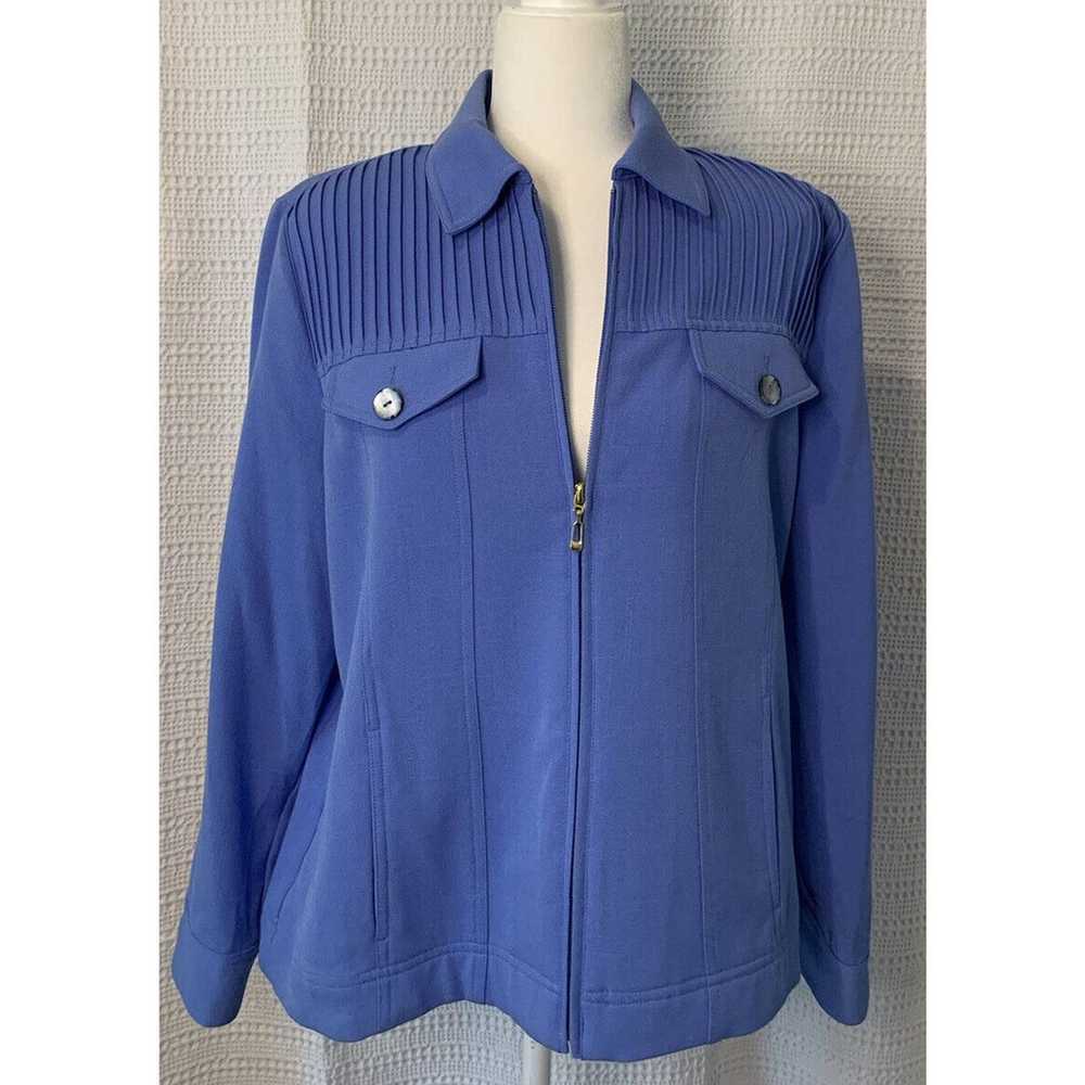 Drapers & Damons Petites Stretch Blue Zip Jacket … - image 3