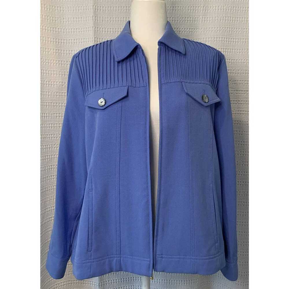 Drapers & Damons Petites Stretch Blue Zip Jacket … - image 7
