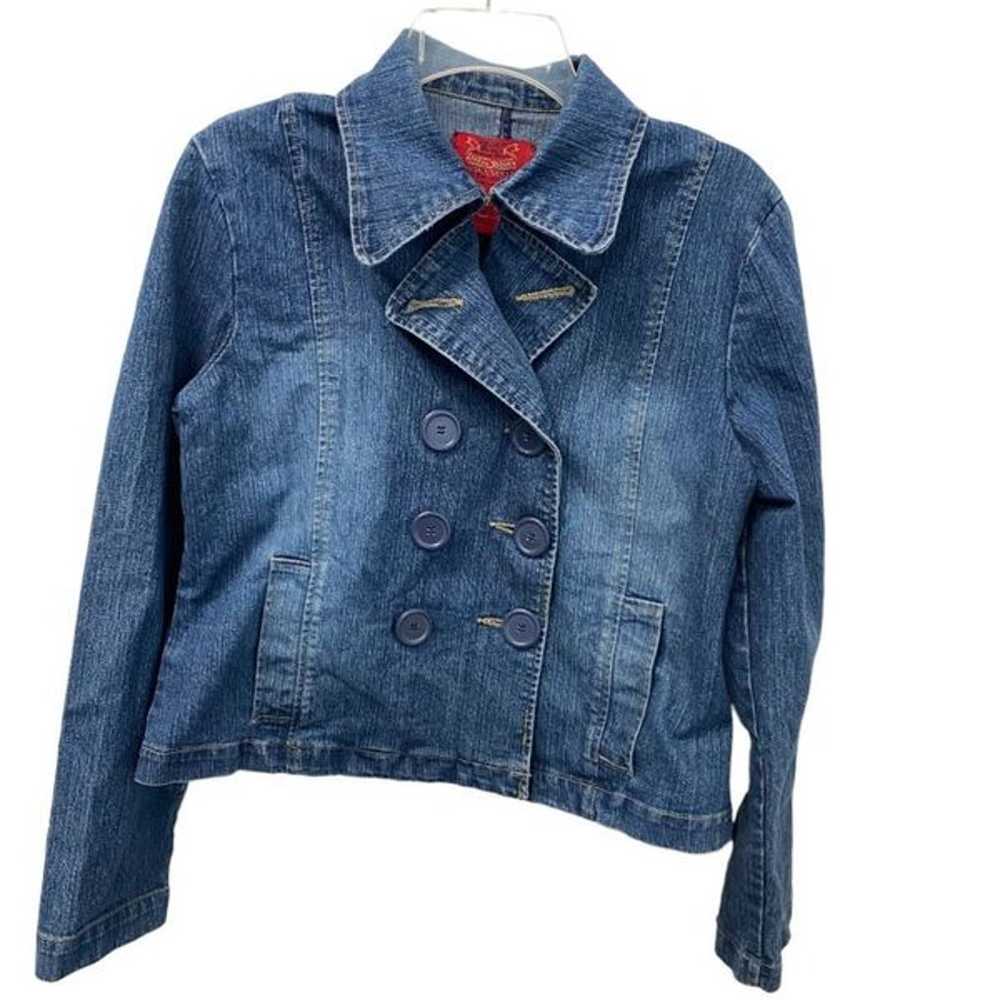 90s Y2k vintage cropped jean jacket Paris Blues s… - image 1