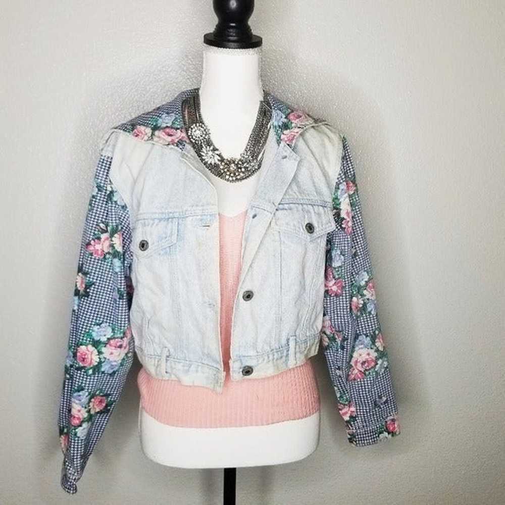 Vintage crop top jean jacket - image 1