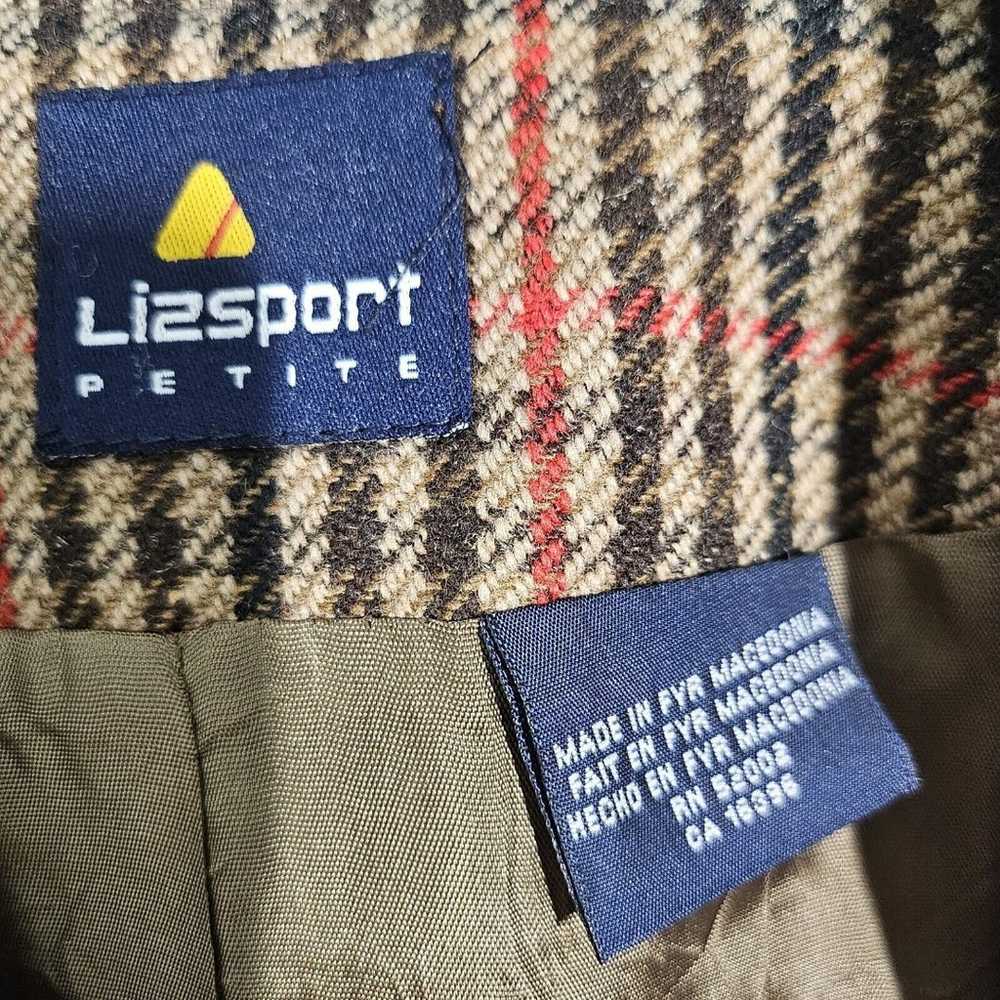Vintage Lizsport Wool Blend preppy plaid 3 button… - image 4