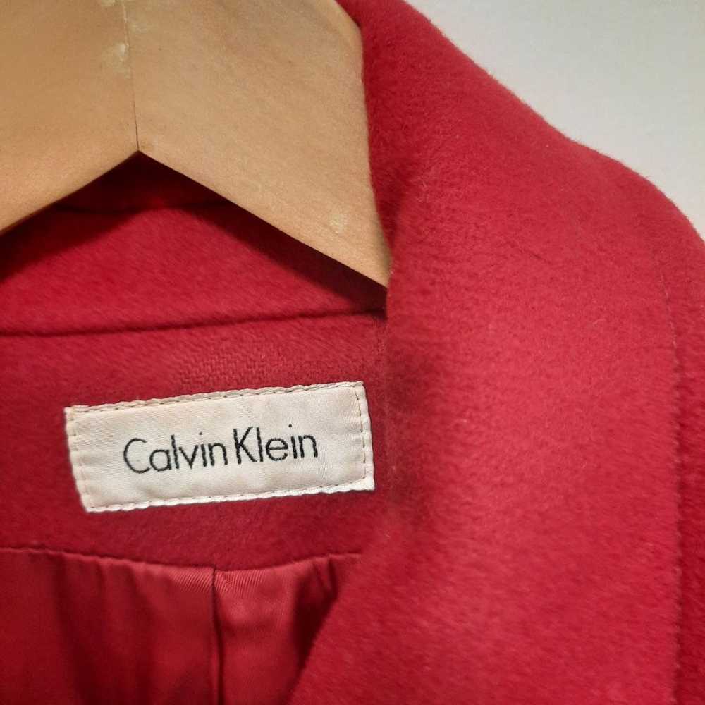 Vintage Calvin Klein Red Wool Coat - image 3