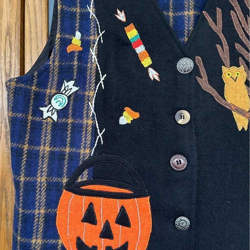 Cascade Classics Vintage Wool Halloween Plaid Ves… - image 3