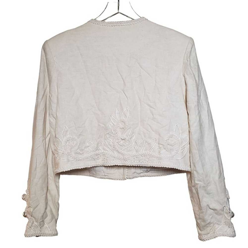 Vintage Cache Paisley Jacket Beaded Linen Cotton … - image 7