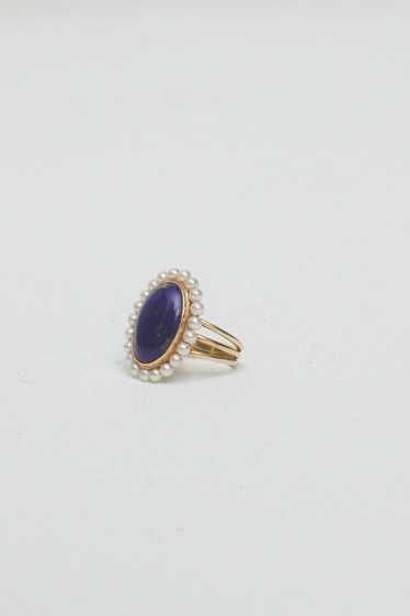 Lapis Lazuli and Pearl Ring - image 1