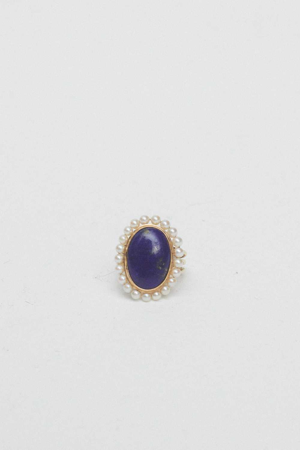 Lapis Lazuli and Pearl Ring - image 2
