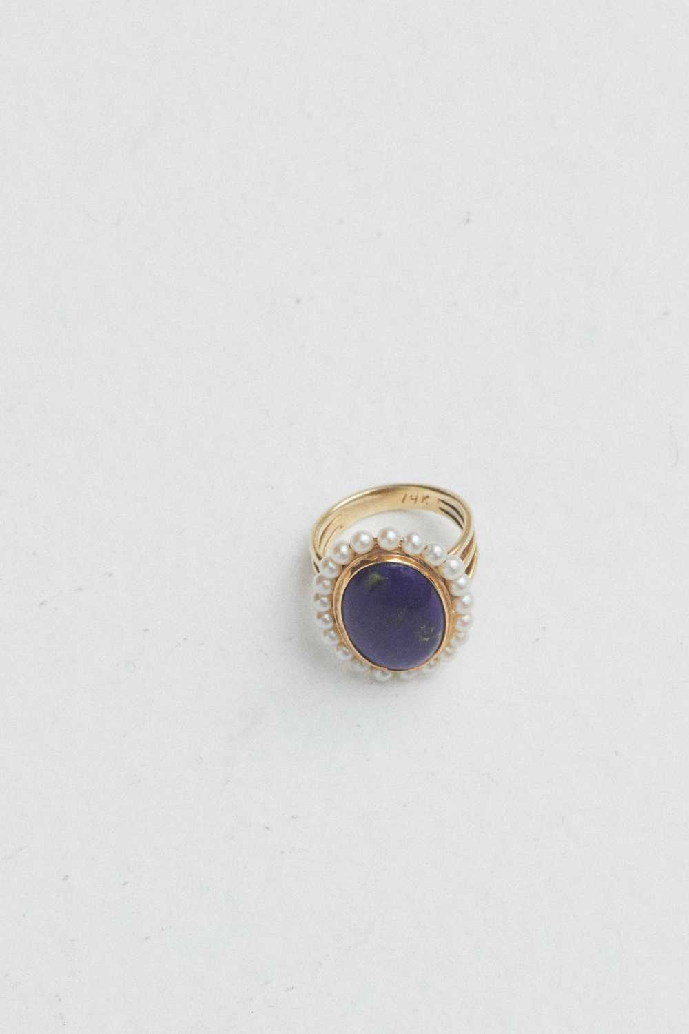 Lapis Lazuli and Pearl Ring - image 3