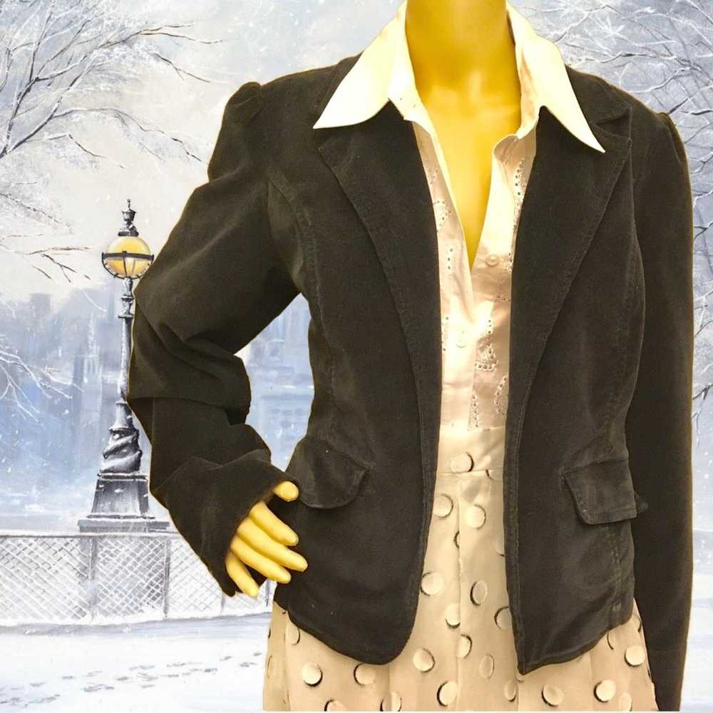 Vintage Classic Cotton Corduroy Puff Sleeve Blazer - image 2